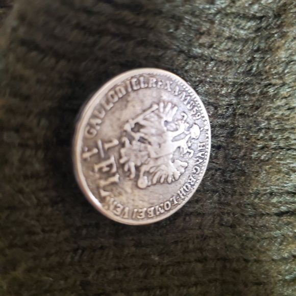 Vintage Wool Heavy Weight Cable Knit Fisherman Sweater Cardigan w Coin Buttons L - Picture 5 of 9